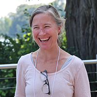 A portrait of a woman laughing 