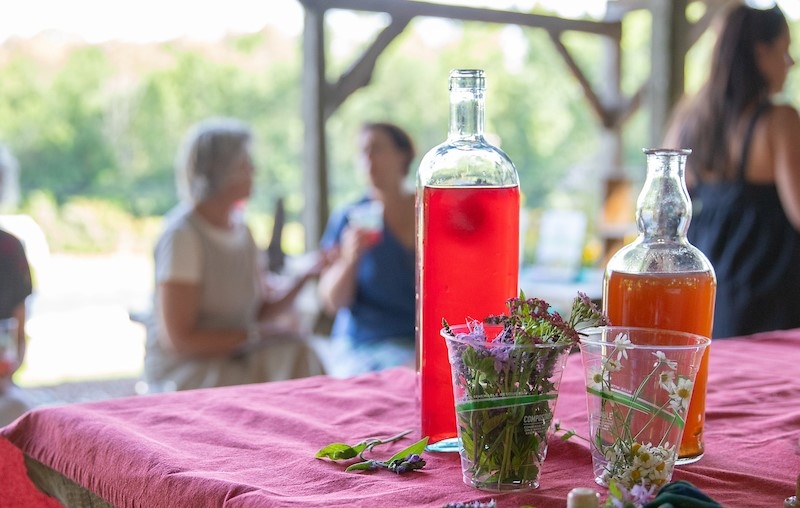 herbal spritzer at market garden