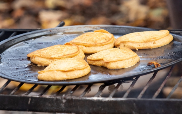 pancake on open fire