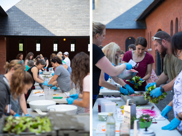 The first ever Farm to School Institute Salad Competition! Photo by Sarah Webb.